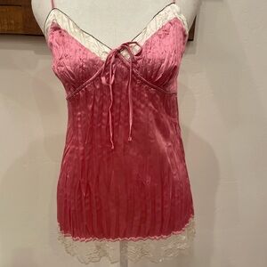 Heart Soul Pink Satin Cami with Lace Detail